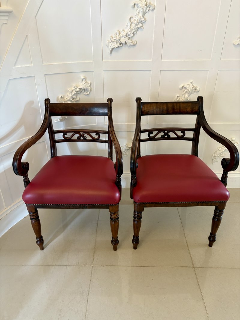 Pair of Antique George III Quality Mahogany Desk Chairs